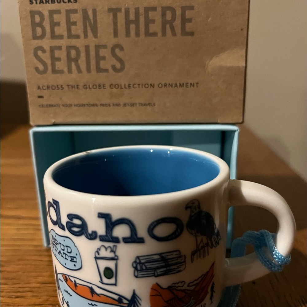 Starbucks Idaho Mug with Blue and White Design